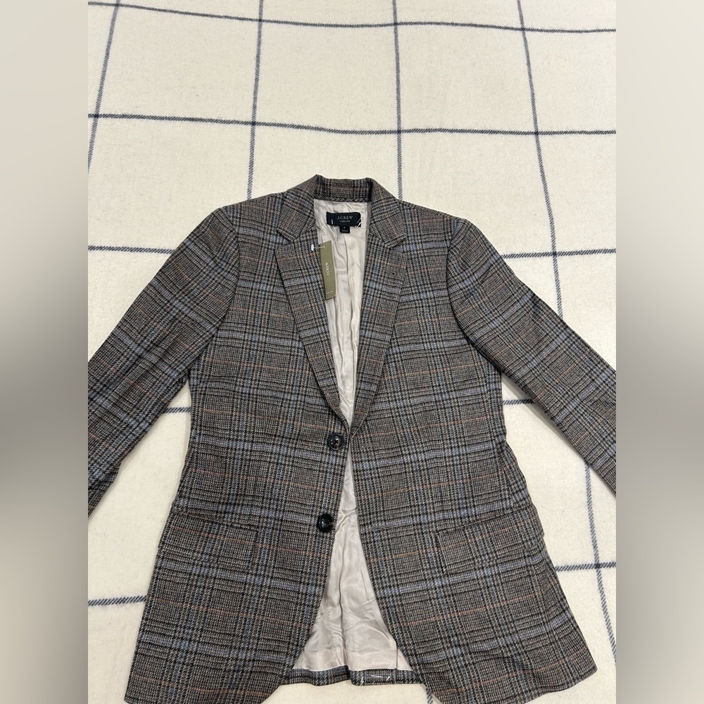 J. Crew Gray Plaid Blazer